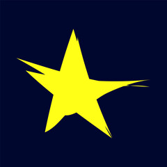 Obraz premium Yellow star on a dark blue background.Vector.