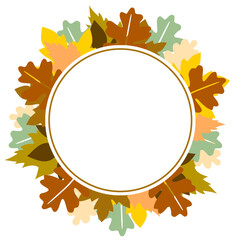 Autumn frame with white circle