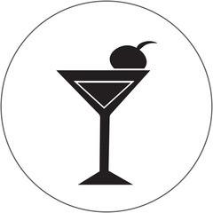 Black vectorized drink icon, ideal for instagram highlights stories.