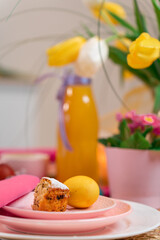 bite of muffin with easter egg