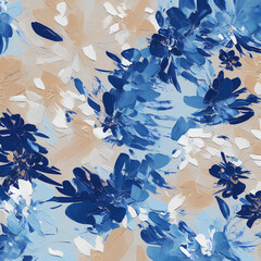 Abstract blue floral background with dark blue flowers