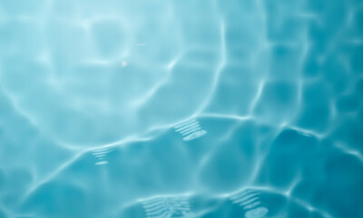 Pool water caustics texture from above. Top view of ripple pattern. Summer tropical travel...