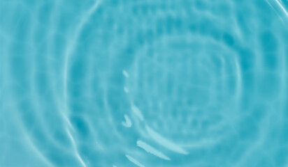 Blue water ripple texture from above. Top view of pool water surface with caustics. Tropical summer travel background.