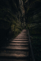 Adršpach Rocks - Adršpach-Teplice Rocks Nature Reserve, Czech Republic - adventure path, stairs
