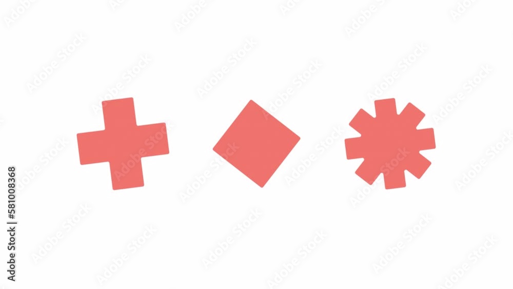 Fototapete animated multiple shapes indicator. rotating figures. 4k video footage with alpha channel transparen