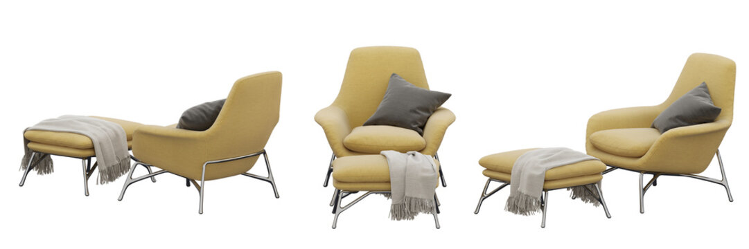 3D illustration Minotti prince ArmChair