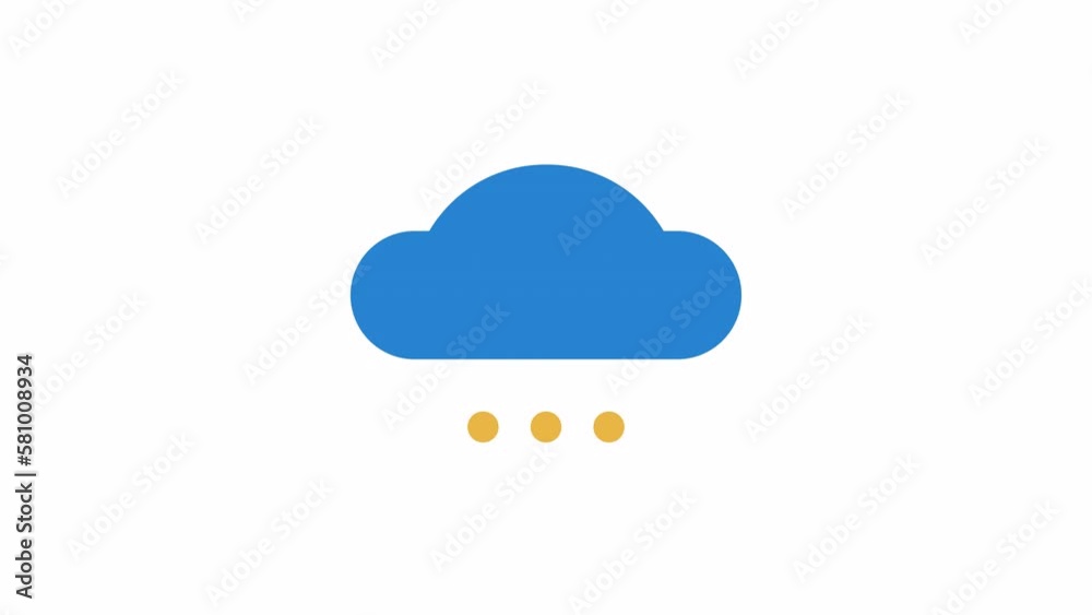Fototapete animated cloud with drops preloader. raining droplets. waiting process. 4k video footage with alpha 