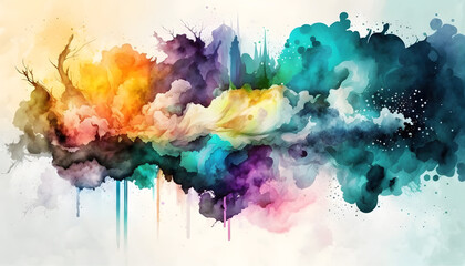 Fototapeta premium Abstract colorful watercolor background for graphic design