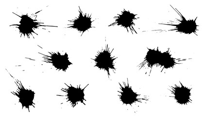 Set of grunge blots. Paint splash. Vector illustration.