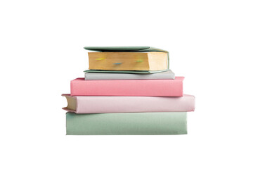 stack of old books isolated transparent background