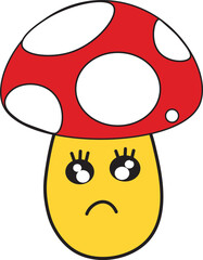 cartoon mushroom in the forest