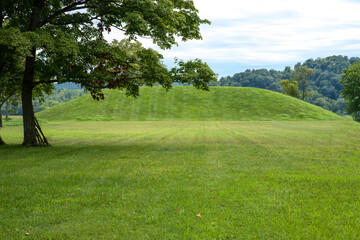 Large Native American burial mound Seip Earthworks Ohio