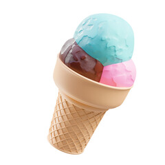 ice cream cone 3d food illustration