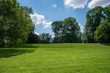 Exterior of grassy Great Circle Mound Newark Earthworks Ohio