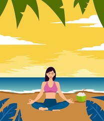 Obraz na płótnie Canvas yoga at the beach