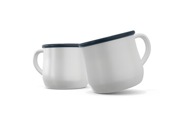 An enamel mug with unique shape and transparent background, perfect for your brand mockup