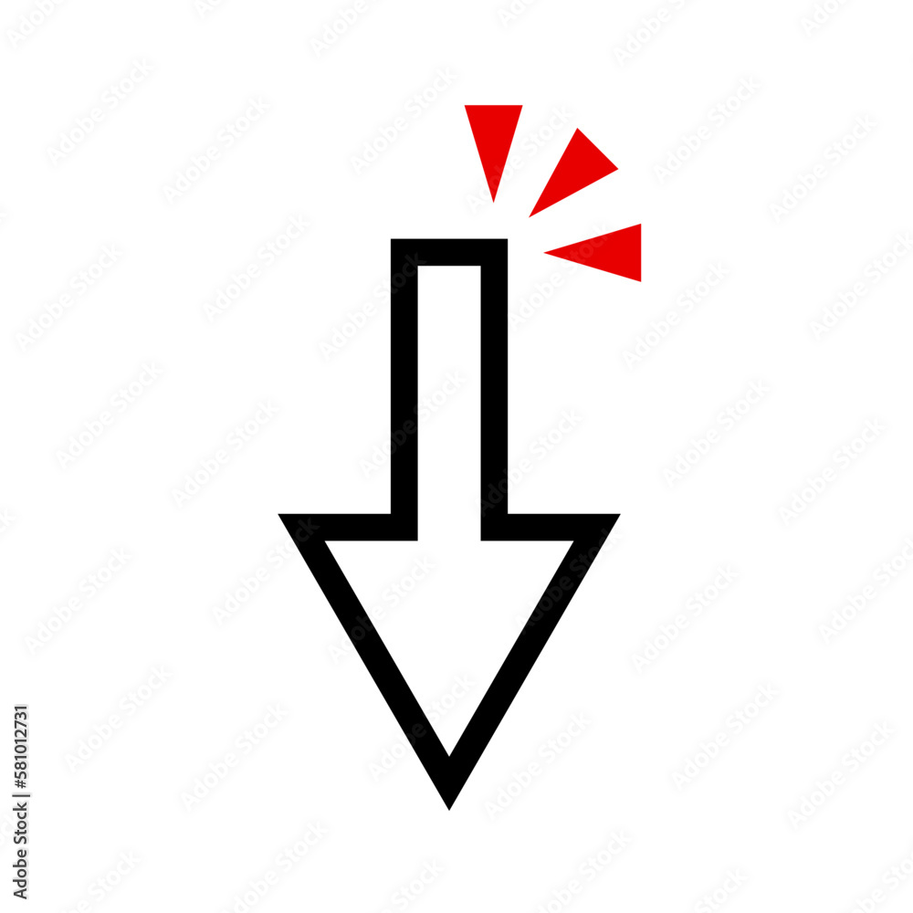 Poster pointer and pop mark icon. vector.