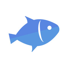 Blue aquarium fish icon. Vector.