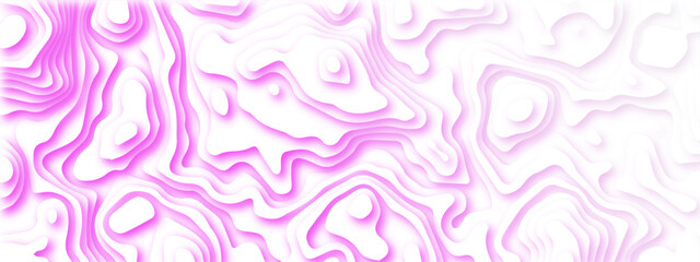 Abstract wavy line 3d paper cut white background. Topographic canyon geometric map relief texture with curved layers and shadow. Abstract realistic papercut decoration textured with wavy layers