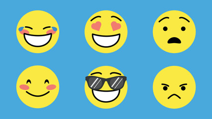 Emoticon vector set. Emoticon vector set. Emoticon collection.