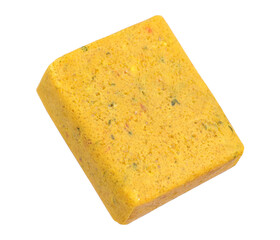 Bouillon cube, transparent background, macro