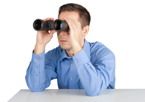 Businessman Using Binoculars