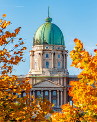 Fototapeta na wymiar Royal palace of Buda in autumn, Budapest, Hungary