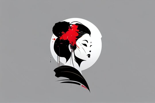 logo of a japanese geisha girl