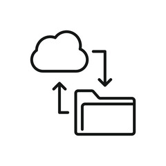 Editable Icon of Cloud Computing Folder, Vector illustration isolated on white background. using for Presentation, website or mobile app