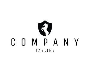 horse and shield silhouette vector design. best for logos, badges, emblems, icons, available in eps 10.