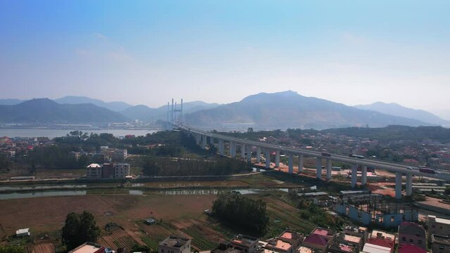 Aerial photos of Xiazhang Bridge in Fujian Province, China