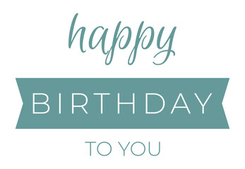Happy birthday handwritten text lettering on white background.	
