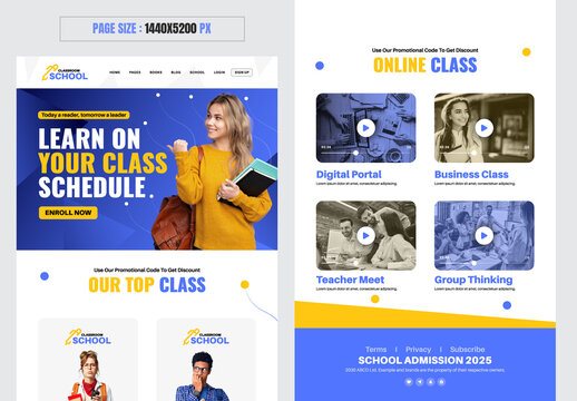 School Web Page Newsletter Design Template