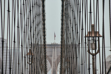Obraz premium Foto del Puente de Brooklyn en Manhattan, Nueva York, Estados Unidos.