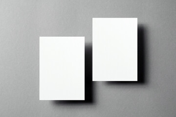 Blank invitation or greeting card mockup, front and back sides