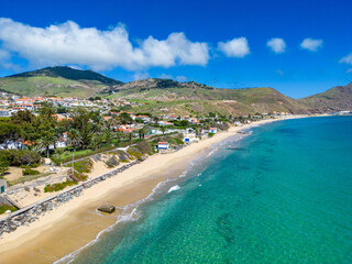 Porto Santo Beach Aerial View. Popular tourist destination in Portugal Island in the Atlantic...