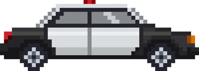 Pixel art police car side view. Vector illustration. © ad_stock