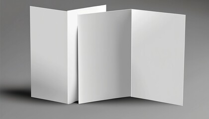 Half-fold brochure blank white template for mockup. Generative AI