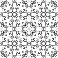 Stylish texture with figures from lines.
Abstract geometric black and white pattern for web page, textures, card, poster, fabric, textile. Monochrome graphic repeating design. 