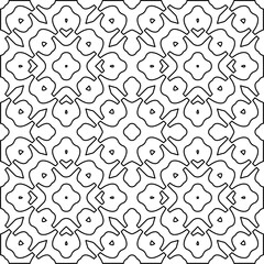 Stylish texture with figures from lines.
Abstract geometric black and white pattern for web page, textures, card, poster, fabric, textile. Monochrome graphic repeating design. 