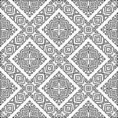 Stylish texture with figures from lines.
Abstract geometric black and white pattern for web page, textures, card, poster, fabric, textile. Monochrome graphic repeating design. 