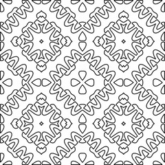 Stylish texture with figures from lines.
Abstract geometric black and white pattern for web page, textures, card, poster, fabric, textile. Monochrome graphic repeating design. 