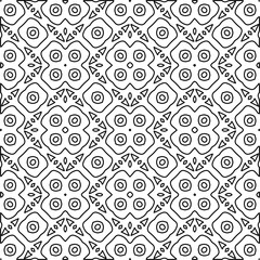 Stylish texture with figures from lines.
Abstract geometric black and white pattern for web page, textures, card, poster, fabric, textile. Monochrome graphic repeating design. 