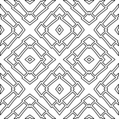 Stylish texture with figures from lines.
Abstract geometric black and white pattern for web page, textures, card, poster, fabric, textile. Monochrome graphic repeating design. 