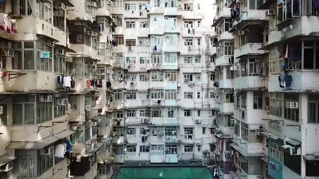 Yick Cheong Buildings, Quarry Bay, Hong Kong by Drone 