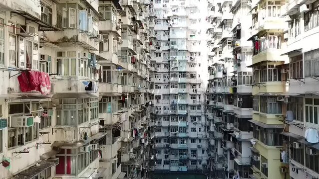 Yick Cheong Buildings, Quarry Bay, Hong Kong by Drone 