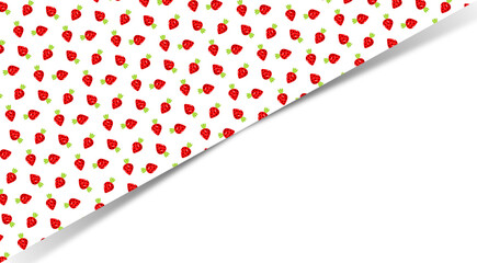 Seamless pattern with strawberry on one line style, healthy food	