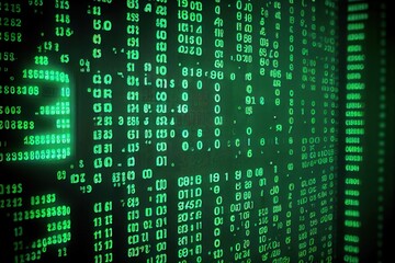 Fototapeta premium binary code on a green background
