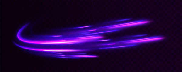 Beautiful glow light flare and spark. Red blue special effect, speed police line. Magic of moving fast lines. Laser beams, horizontal light rays. Particle motion effect. Vector	
