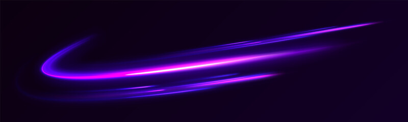 Beautiful glow light flare and spark. Red blue special effect, speed police line. Magic of moving fast lines. Laser beams, horizontal light rays. Particle motion effect. Vector	